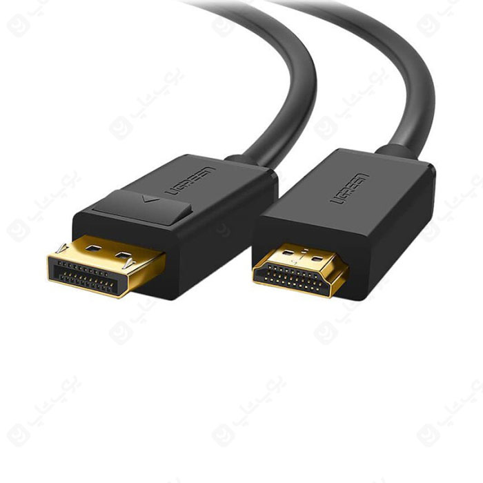 کابل DisplayPort به HDMI با رزولوشن 1080p یوگرین مدل DP101 با کانکتور با روکش طلا است.