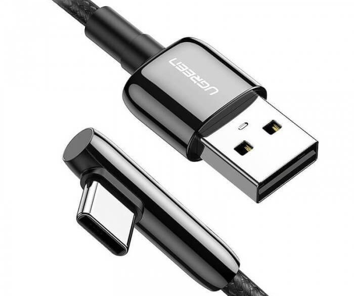 کابل شارژ 90 درجه USB به تایپ C یوگرین مدل US313 به طول 1 متر