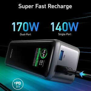پاوربانک 27650mAh انکر مدل A1340 737 دارای 2 پورت ورودی می باشد.