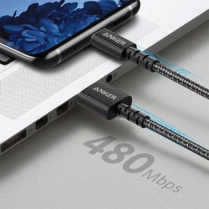 کابل USB به لایتنینگ انکر مدل A8012 به طول 0.9 متر با سرعت انتقاده داده تا 480 مگابیت بر ثانیه می باشد.