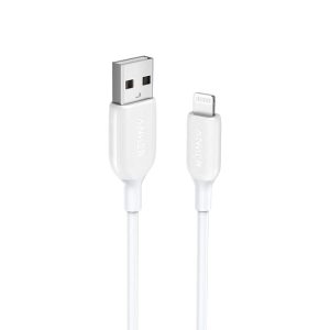کابل USB به لایتنینگ انکر مدل A8813 به طول 1.8 متر در رنگ بندی سفید می باشد.