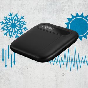 هارد اکسترنال SSD کروشیال مدل X6 ظرفیت 1 ترابایت مقاوم در برابر تنش های مختلف می باشد.