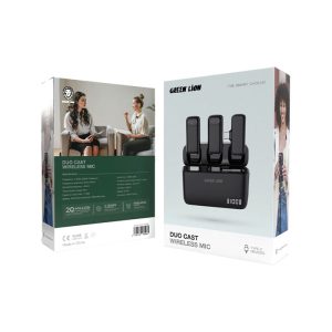 میکروفن دوتایی تایپ C گرین لاین مدل DUO CAST دارای باتری با کیفیت می باشد.