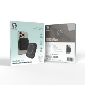 پاوربانک 5000mAh مگنتی گرین لاین مدل GL-PB35 قابل استفاده برای شارژ ساعت و ایرپاد اپل می باشد.