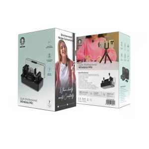 میکروفن بی سیم حرفه ای گرین لاین مدل GLM-PROFESSIONAL در بسته بندی مناسب قرار دارد.