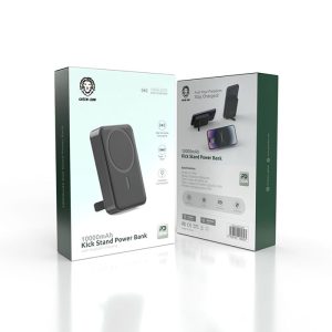 پاوربانک 10000mAh مگنتی و استند گرین لاین مدل GNKIK10KPB در بسته بندی مناسب می باشد.