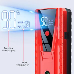 پک جامپ استارتر، پاوربانک و کمپرسور JX-34Pro دارای نمایشگر LED می باشد.
