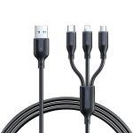 کابل شارژ USB به تایپ C، لایتنینگ و میکرو جویروم مدل A15 به طول 1.2 متر 24 کابل شارژ USB به تایپ C، لایتنینگ و میکرو جویروم مدل A15 در رنگ بندی مشکی می باشد.