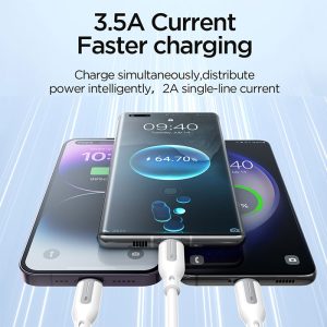 کابل شارژ USB به تایپ C، لایتنینگ و میکرو جویروم مدل A15 با قابلیت شارژ سریع می باشد.