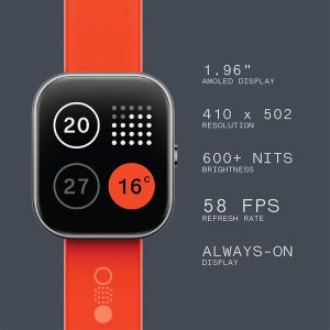 ساعت هوشمند ناتینگ مدل D395 CMF Watch Pro دارای نمایشگر AMOLED می باشد.
