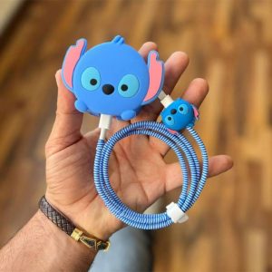 پک محافظ سیلیکونی کله شارژر 20 وات اپل طرح Stitch کد 002 به صورت کامل