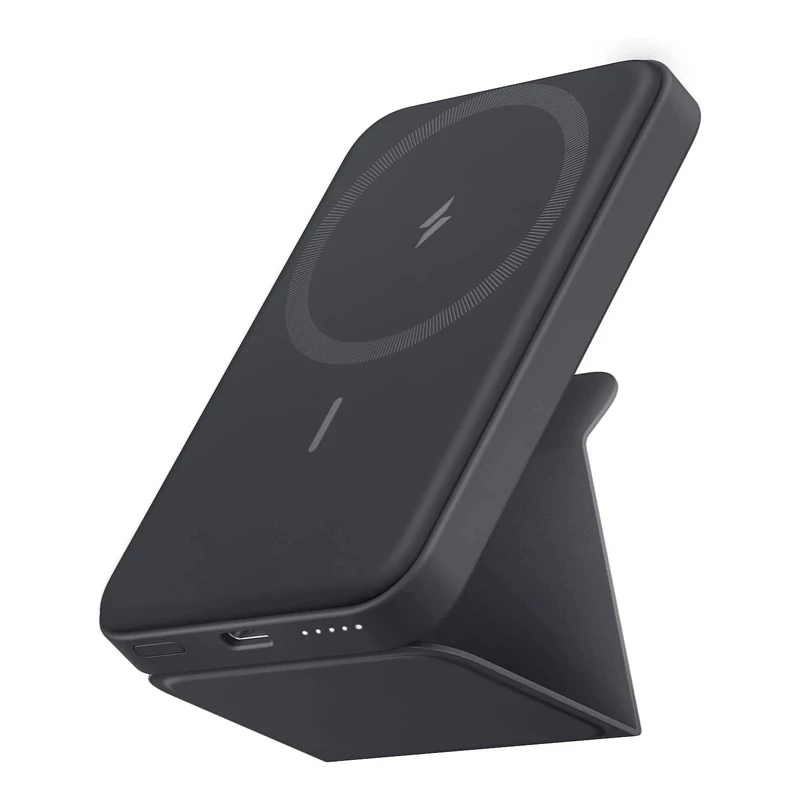 پاوربانک وایرلس شارژ مگنتی 5000mAh انکر مدل A1611 با پایه نگه دارنده