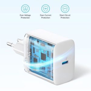 شارژر دیواری 20 وات انکر مدل A2347 دارای ایمنی بالا است.