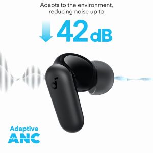 هندزفری بلوتوثی انکر مدل R50i NC با قابلیت نویز کنسلینگ ANC برای حذف نویز تا عمق 42dB است.