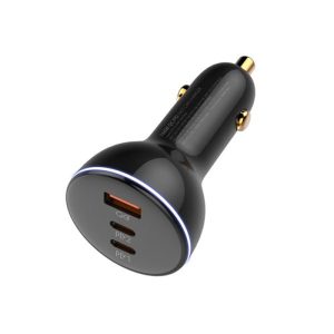شارژر فندکی 160 وات الدینیو مدل C102 دارای 3 پورت خروجی می باشد.