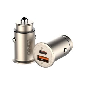 شارژر فندکی 30 وات الدینیو مدل C506Q دارای دو پورت خروجی می باشد.