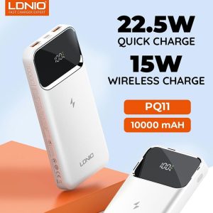 پاوربانک 10000mAh مگنتی فست شارژ الدینیو مدل PQ11 با توان خروجی حداکثر 22.5 وات می باشد.