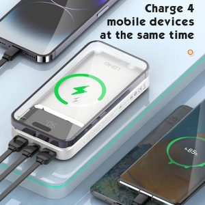 پاوربانک 10000mAh مگنتی فست شارژ الدینیو مدل PQ11 با قابلیت شارژ 4 دیوایس است.