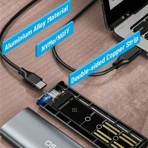 باکس هارد NVMe NGFF M.2 SSD اسکو مدل OSND1 دارای بدنه بادوام بالا می باشد.