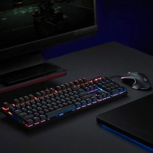کیبورد سیمی گیمینگ مکانیکال رپو مدل V500 RGB با نور پردازی RGB می باشد.