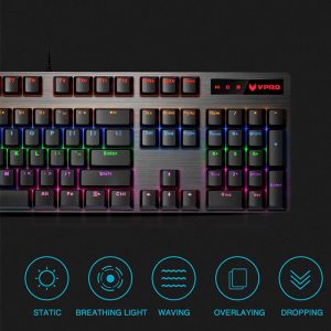 کیبورد سیمی گیمینگ مکانیکال رپو مدل V500 RGB دارای ویژگی های مختلف مناسب بازی می باشد.