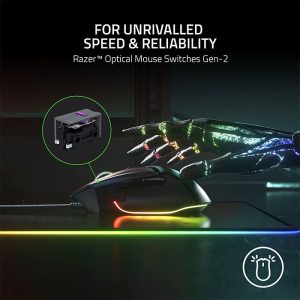 موس گیمینگ سیمی ریزر مدل Basilisk V3 دارای سرعت عمل بسیار بالا است.