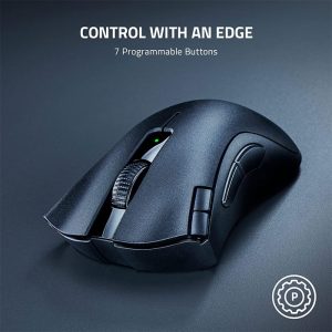 موس گیمینگ بی سیم ریزر مدل DEATHADDER V2 X HYPERSPEED دارای 7 عدد کلید قابل برنامه ریزی می باشد.