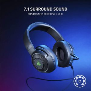 هدست گیمینگ سیمی ریزر مدل KRAKEN V3 X با صدای 7.1 کانال می باشد.