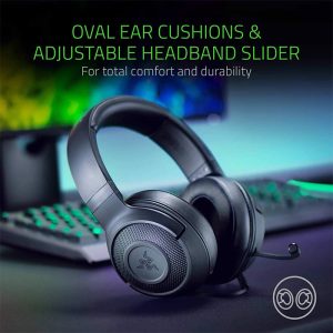 هدست گیمینگ سیمی ریزر مدل KRAKEN X Essential با مموری فوم های نرم می باشد.