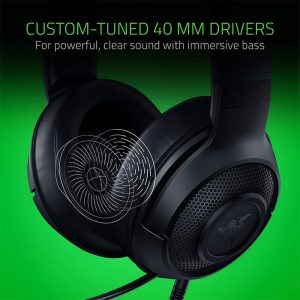 هدست گیمینگ سیمی ریزر مدل KRAKEN X Essential با درایور 40 میلی متری می باشد.