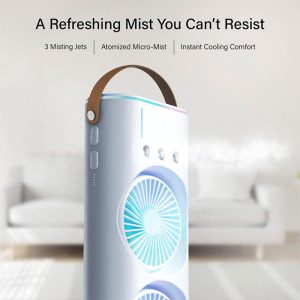کولر رومیزی مه پاش مدل Aqua Breeze دارای 3 عدد مه پاش می باشد.