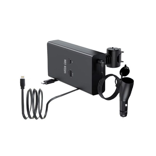 شارژر فندکی 65W صندلی عقب خودرو گرین لاین مدل Backseat Car Charger در رنگ بندی مشکی است.
