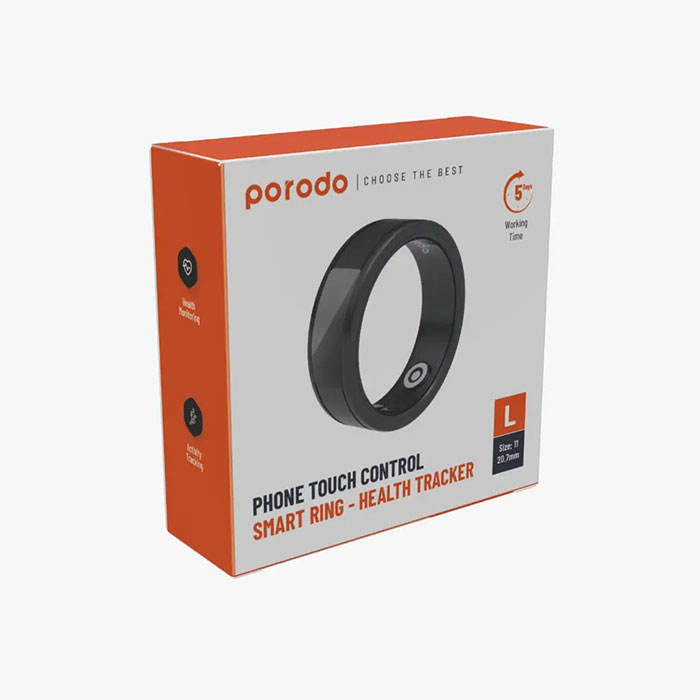 رینگ هوشمند پرودو مدل Health Tracker دارای سایز مشخص و طراحی زیبا است.