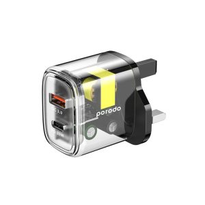 شارژر دیواری 20W پرودو مدل Dual Output Transparent