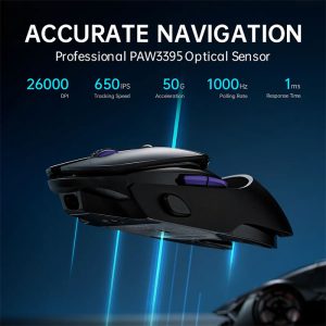 موس گیمینگ بی سیم رپو مدل VT960PRO دارای سنسور اپتیکال است.