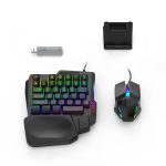 ست موس و کیبورد گیمینگ موبایل مدل X8 Pro بدون موس پد دارای کیبورد، موس، مبدل و پایه نگهدارنده می باشد.
