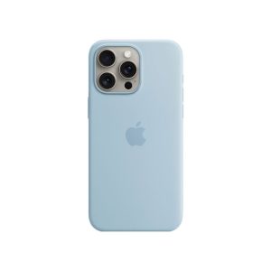 کاور سیلیکونی اورجینال گوشی آیفون 13Pro Max در رنگ بندی آبی آسمانی می باشد.