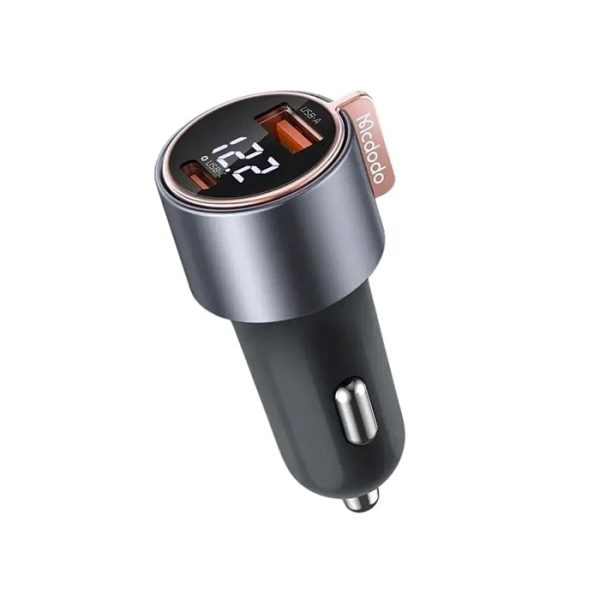 شارژر فندکی 75W مک دودو مدل CC-369 در رنگ بندی خاکستری است.