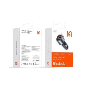 شارژر فندکی 75W مک دودو مدل CC-369 در بسته بندی مناسب قرار دارد.