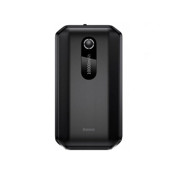 جامپ استارتر و پاوربانک 10000mAh بیسوس مدل BS-CH001 در رنگ بندی مشکی است.