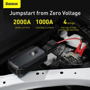 جامپ استارتر و پاوربانک 20000mAh بیسوس مدل CGNL020001 دارای شدت جریان ایده آل است.