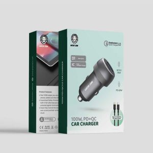 شارژر فندکی گرین لاین مدل 100W PD + QC GL-317 در بسته بندی مناسب می باشد.