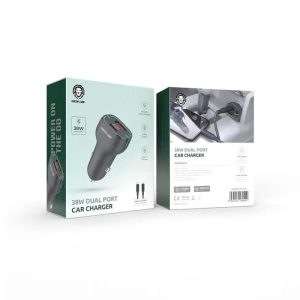 شارژر فندکی گرین لاین مدل 38W Dual Port در بسته بندی مناسب می باشد.