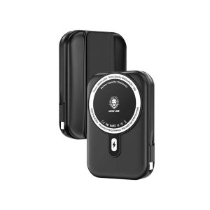 پاوربانک 10000mAh مگنتی و استند گرین لاین مدل Monaco Grip در رنگ بندی مشکی است.