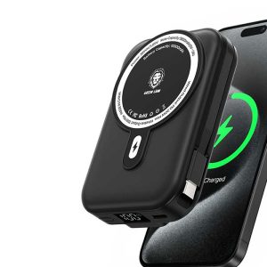 پاوربانک 10000mAh مگنتی و استند گرین لاین مدل Monaco Grip دارای نمایشگر دیجیتال است.