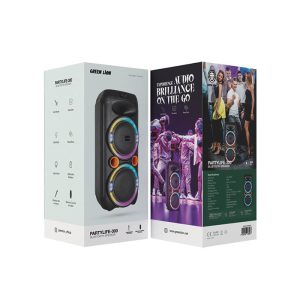 اسپیکر بلوتوثی گرین لاین مدل Party Life-300 دارای باتری با ظرفیت مناسب است.