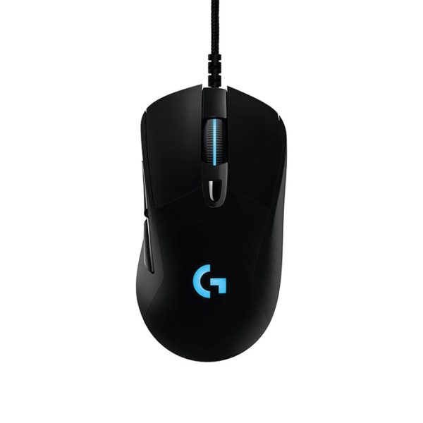 موس سیمی گیمینگ لاجیتک مدل G403 در رنگ بندی مشکی است.