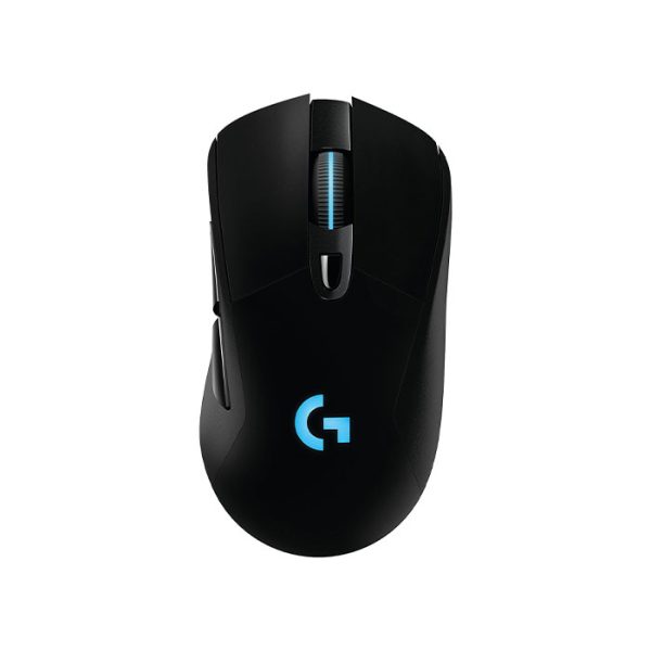 موس بی سیم گیمینگ لاجیتک مدل G703 در رنگ بندی مشکی است.