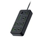 چند راهی برق و شارژر پرودو مدل 6Universal Sockets در رنگ بندی مشکی است.