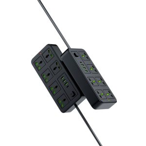 چند راهی برق و شارژر پرودو مدل 6Universal Sockets دارای 6 عدد پریز برق شهری است.